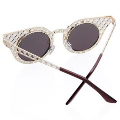 CHIC HOLLOW OUT GOLDEN MESH SUNGLASSES FOR WOMEN (GREEN)