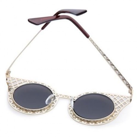 CHIC HOLLOW OUT GOLDEN MESH SUNGLASSES FOR WOMEN (GREEN)