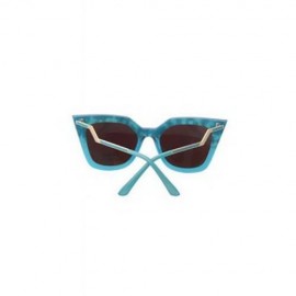 CHIC LEOPARD SPLICE CAT EYE SHAPE FRAME SUNGLASSES FOR WOMEN (BLUE)