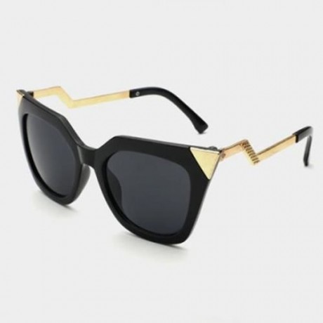CHIC ZIG ZAG SHAPE ALLOY MIRROR BRACKET SUNGLASSES FOR WOMEN (RANDOM COLOR PATTERN)