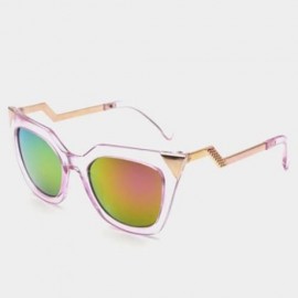 CHIC ZIG ZAG SHAPE ALLOY MIRROR BRACKET SUNGLASSES FOR WOMEN (RANDOM COLOR PATTERN)