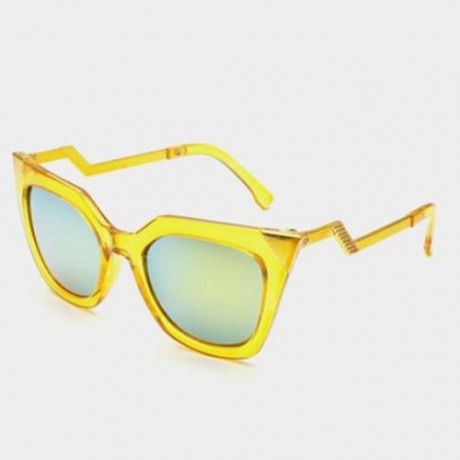 CHIC ZIG ZAG SHAPE ALLOY MIRROR BRACKET SUNGLASSES FOR WOMEN (RANDOM COLOR PATTERN)