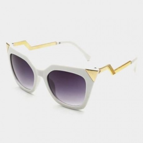 CHIC ZIG ZAG SHAPE ALLOY MIRROR BRACKET SUNGLASSES FOR WOMEN (RANDOM COLOR PATTERN)