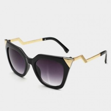 CHIC ZIG ZAG SHAPE ALLOY MIRROR BRACKET SUNGLASSES FOR WOMEN (RANDOM COLOR PATTERN)