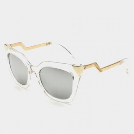 CHIC ZIG ZAG SHAPE ALLOY MIRROR BRACKET SUNGLASSES FOR WOMEN (RANDOM COLOR PATTERN)