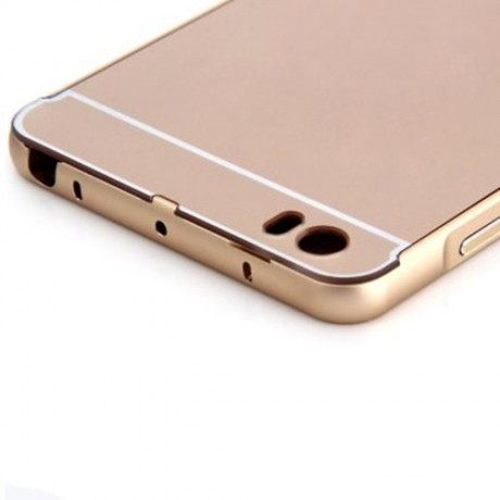 ANTI-SCRATCH PC BACK COVER CASE WITH ALUMINUM METAL BUMPER FRAME FOR XIAOMI NOTE (GOLDEN)