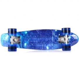 100KG LOAD RETRO SKATEBOARD STARRY SKY PATTERN MINI BOARD FOR OUTDOOR SPORT (BLUE)