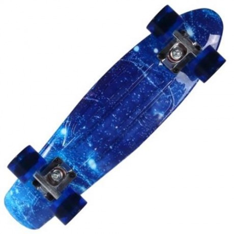 100KG LOAD RETRO SKATEBOARD STARRY SKY PATTERN MINI BOARD FOR OUTDOOR SPORT (BLUE)