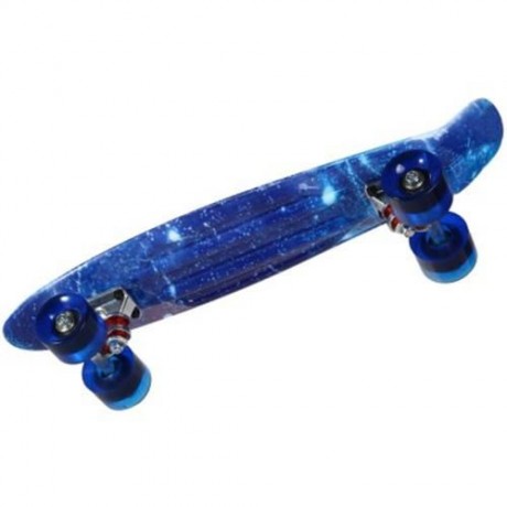 100KG LOAD RETRO SKATEBOARD STARRY SKY PATTERN MINI BOARD FOR OUTDOOR SPORT (BLUE)