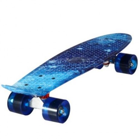 100KG LOAD RETRO SKATEBOARD STARRY SKY PATTERN MINI BOARD FOR OUTDOOR SPORT (BLUE)