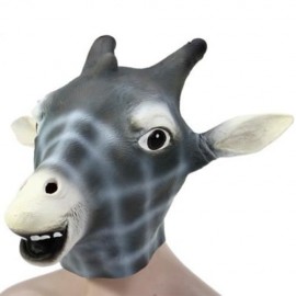 ARTIFICIAL HALLOWEEN LATEX GIRAFFE HEAD MASK MASQUERADE PARTIES COSPLAY GADGET (GRAY)