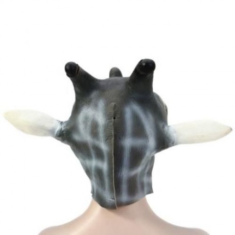 ARTIFICIAL HALLOWEEN LATEX GIRAFFE HEAD MASK MASQUERADE PARTIES COSPLAY GADGET (GRAY)