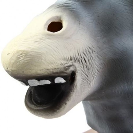 ARTIFICIAL HALLOWEEN LATEX GIRAFFE HEAD MASK MASQUERADE PARTIES COSPLAY GADGET (GRAY)