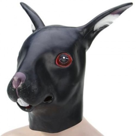 ARTIFICIAL HALLOWEEN LATEX LONG-EARED RABBIT HEAD MASK MASQUERADE PARTIES COSPLAY GADGET (