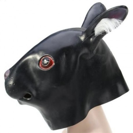 ARTIFICIAL HALLOWEEN LATEX LONG-EARED RABBIT HEAD MASK MASQUERADE PARTIES COSPLAY GADGET (