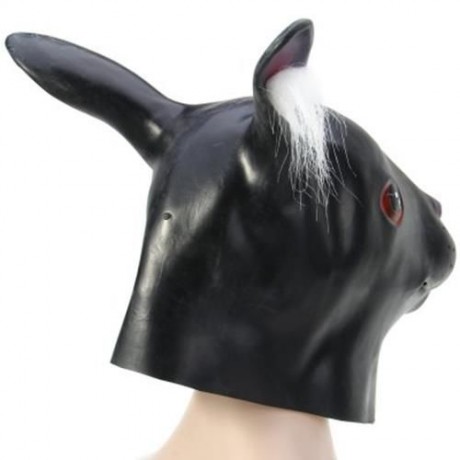 ARTIFICIAL HALLOWEEN LATEX LONG-EARED RABBIT HEAD MASK MASQUERADE PARTIES COSPLAY GADGET (