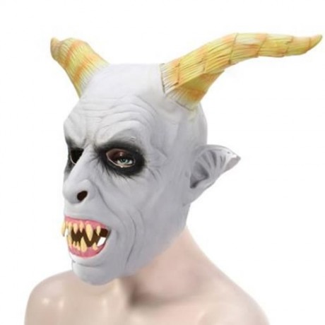 ARTIFICIAL HALLOWEEN LATEX GHOST FACE MASK MASQUERADE PARTIES COSPLAY GADGET (LIGHT GRAY)