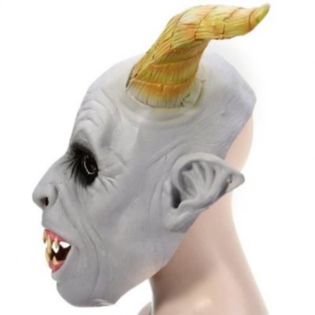 ARTIFICIAL HALLOWEEN LATEX GHOST FACE MASK MASQUERADE PARTIES COSPLAY GADGET (LIGHT GRAY)