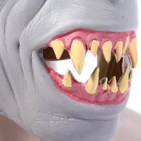 ARTIFICIAL HALLOWEEN LATEX GHOST FACE MASK MASQUERADE PARTIES COSPLAY GADGET (LIGHT GRAY)