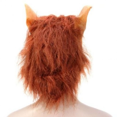 ARTIFICIAL HALLOWEEN LATEX WOLF HEAD MASK MASQUERADE PARTIES COSPLAY GADGET (BROWN)