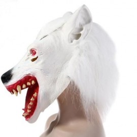 ARTIFICIAL HALLOWEEN LATEX WOLF MASK MASQUERADE PARTIES COSPLAY GADGET (WHITE)