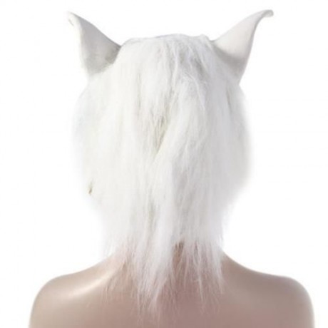 ARTIFICIAL HALLOWEEN LATEX WOLF MASK MASQUERADE PARTIES COSPLAY GADGET (WHITE)