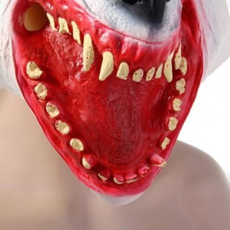 ARTIFICIAL HALLOWEEN LATEX WOLF MASK MASQUERADE PARTIES COSPLAY GADGET (WHITE)