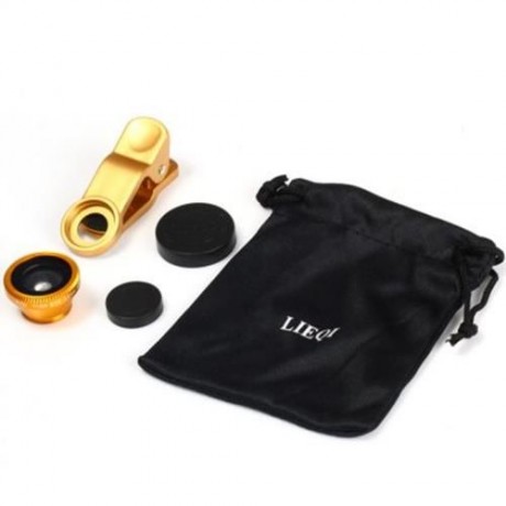 LIEQI LQ - 180 UNIVERSAL 180 DEGREE CLIP-ON PHOTO FISHEYE LENS (GOLDEN)
