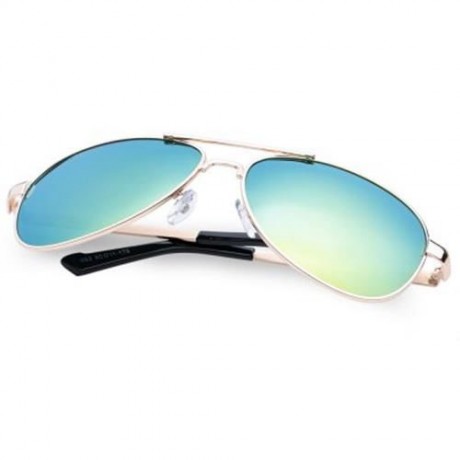 FASHIONABLE SIMPLE COLORED ALLOY FULL FRAME SUNGLASSES FOR MEN (RANDOM COLOR PATTERN)