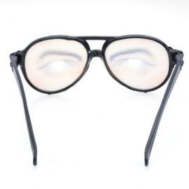 STYLISH EYES AND EYEBROW PATTERN EYEGLASS MISCHIEVOUS GLASSES FOR MEN (BLACK)