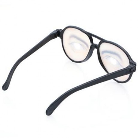STYLISH EYES AND EYEBROW PATTERN EYEGLASS MISCHIEVOUS GLASSES FOR MEN (BLACK)