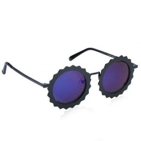STYLISH WOMEN'S ROUND LENS SUN SHAPE FRAME SUNGLASSES (RANDOM COLOR PATTERN)