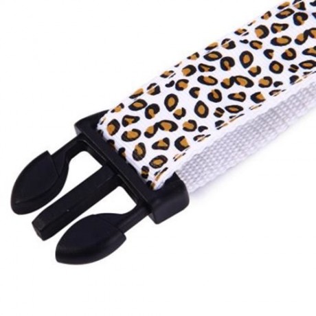 LEOPARD PRINT LED COLLAR LUMINOUS PUPPY NECKLACE PET DECORATIVE PROPS (WHITE)