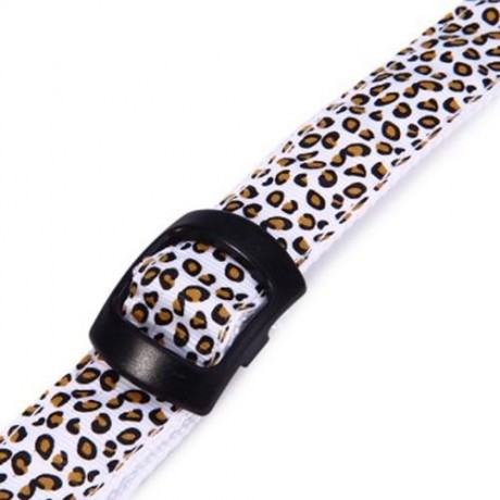 LEOPARD PRINT LED COLLAR LUMINOUS PUPPY NECKLACE PET DECORATIVE PROPS (WHITE)