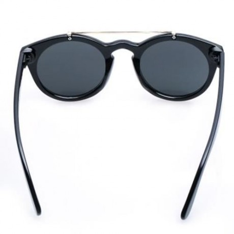 CHIC ALLOY EMBELLISHED SOLID COLOR SUNGLASSES FOR WOMEN (BLACK)