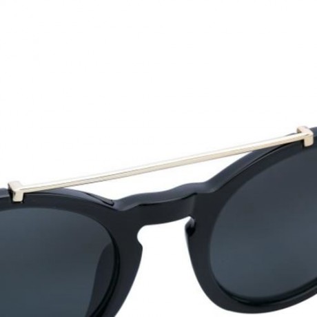 CHIC ALLOY EMBELLISHED SOLID COLOR SUNGLASSES FOR WOMEN (BLACK)