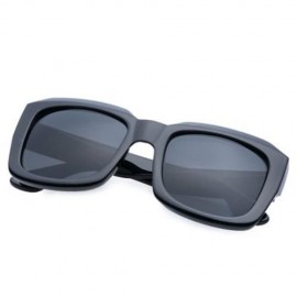 CHIC SOLID COLOR FRAME SUNGLASSES FOR WOMEN (BLACK)