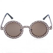 CHIC HOLLOW OUT ZIG ZAG ROUND SUNGLASSES FOR WOMEN (BRONZE-COLORED)