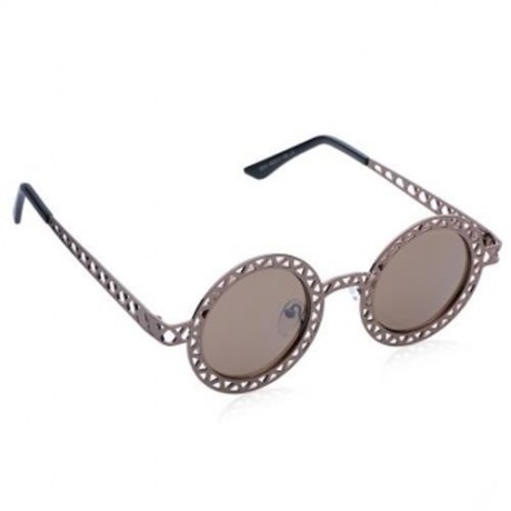 CHIC HOLLOW OUT ZIG ZAG ROUND SUNGLASSES FOR WOMEN (BRONZE-COLORED)