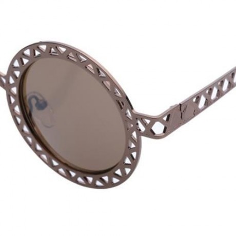 CHIC HOLLOW OUT ZIG ZAG ROUND SUNGLASSES FOR WOMEN (BRONZE-COLORED)