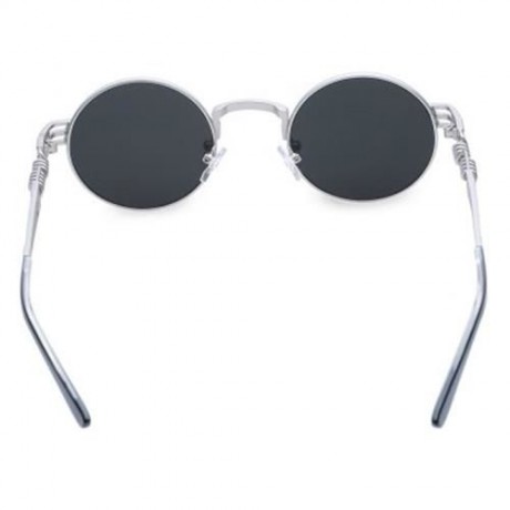 CHIC ALLOY ROUND SILVER FRAME SUNGLASSES FOR WOMEN (BLUE)