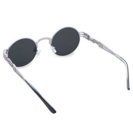 CHIC ALLOY ROUND SILVER FRAME SUNGLASSES FOR WOMEN (BLUE)