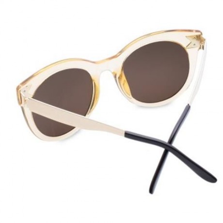 CHIC TRANSPARENT FRAME ALLOY SPLICE SUNGLASSES FOR WOMEN (GOLDEN)
