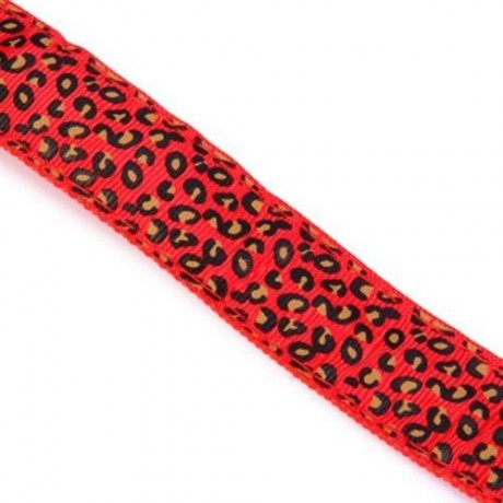 3 MODES LED PET LEASHES GLOWING LEOPARD PRINT DESIGN PUPPY TRACTION BELT (RED)