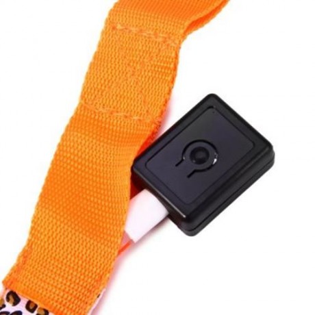 3 MODES LED PET LEASHES GLOWING LEOPARD PRINT DESIGN PUPPY TRACTION BELT (ORANGE)