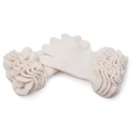 PAIR OF CHIC FLOUNCE EMBELLISHED SOLID COLOR GLOVES FOR WOMEN (COLOR ASSORTED)