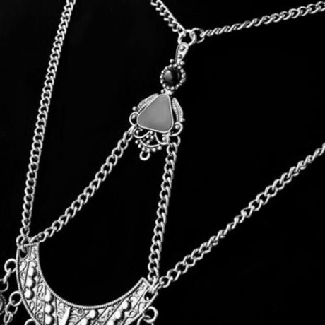 RETRO STYLE LAYERED TASSEL NECKLACE FOR WOMEN (WHITE)