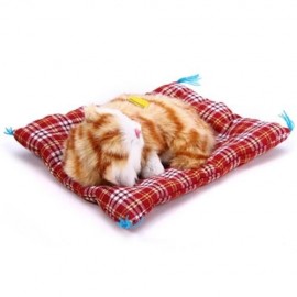 SIMULATION SLEEPING CAT CRAFT TOY  WITH SOUND (YELLOW PRINTING)
