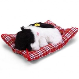 SIMULATION SLEEPING CAT CRAFT TOY  WITH SOUND (BLACK WHITE)