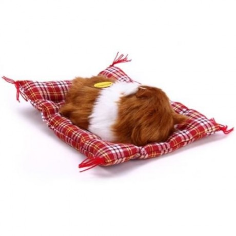 SIMULATION SLEEPING CAT CRAFT TOY  WITH SOUND (YELLOW WHITE)
